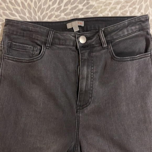 SKINNY Leg Mid Rise Coated Denim Jeans charcoal color size 11 - Picture 3 of 6